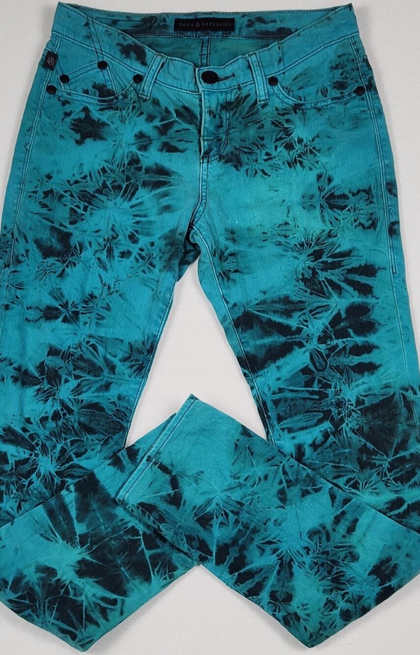 ROCK & REPUBLIC TIE-DYE SKINNY BERLIN JEANS MS SZ 4M